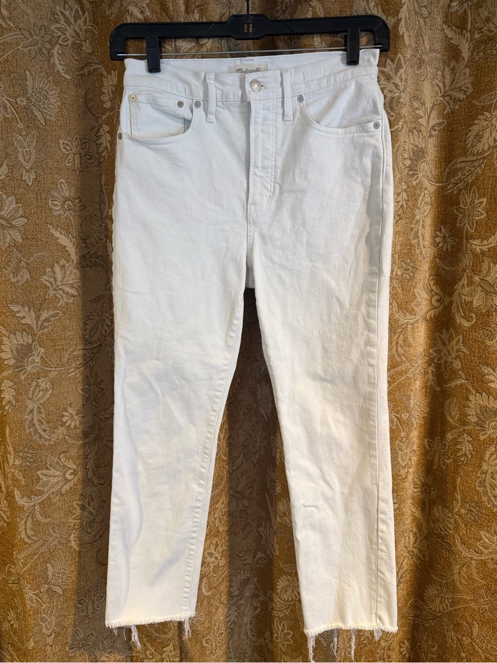Madewell White Denim Jeans size 28 raw hem